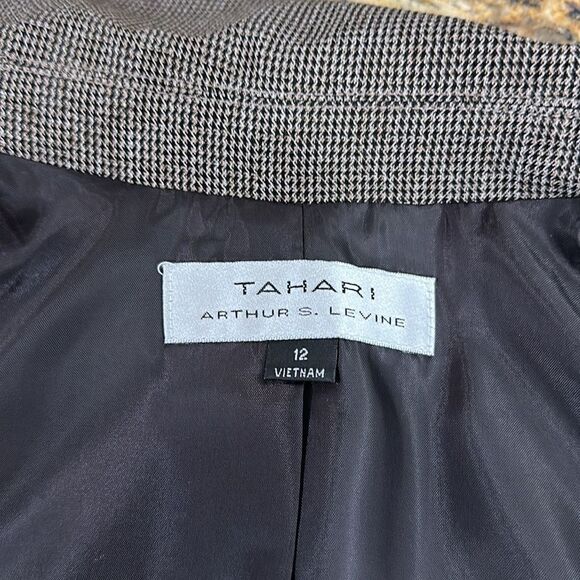Tahari Brown One Button Closure Blazer Jacket Size 12 - Picture 5 of 10